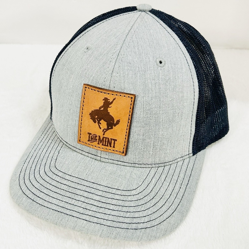 The Mint Cowboy Western Patch Trucker‎ Hat Cap Adjustable Snapback Gray Outdoors